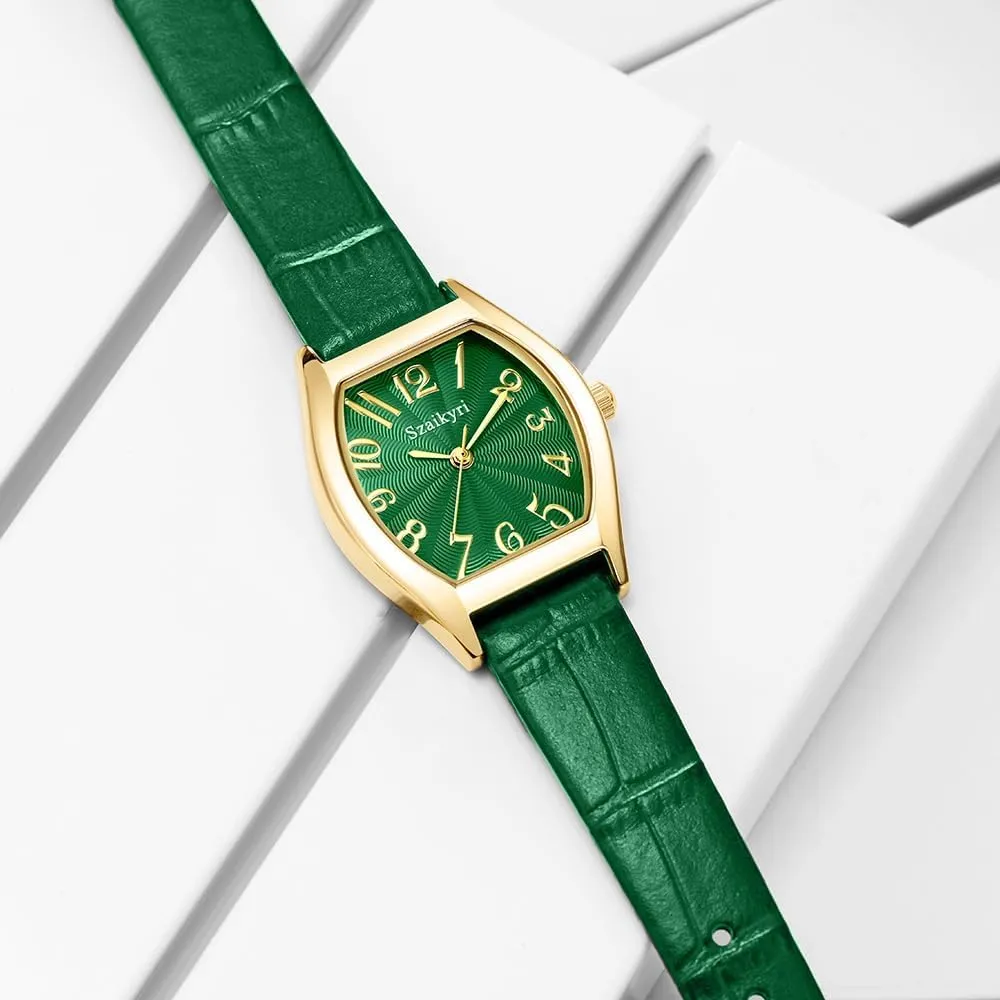 fleet eighteenth racetrack Watch for Women with Easy Read Arabic Numerals Ladies Dress Watch Barrel-Shaped 