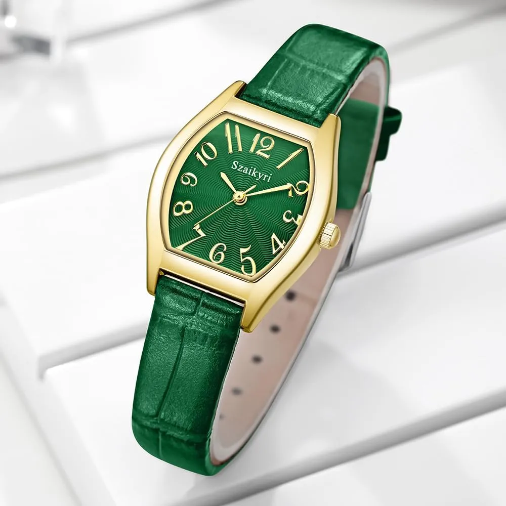 fleet eighteenth racetrack Watch for Women with Easy Read Arabic Numerals Ladies Dress Watch Barrel-Shaped 