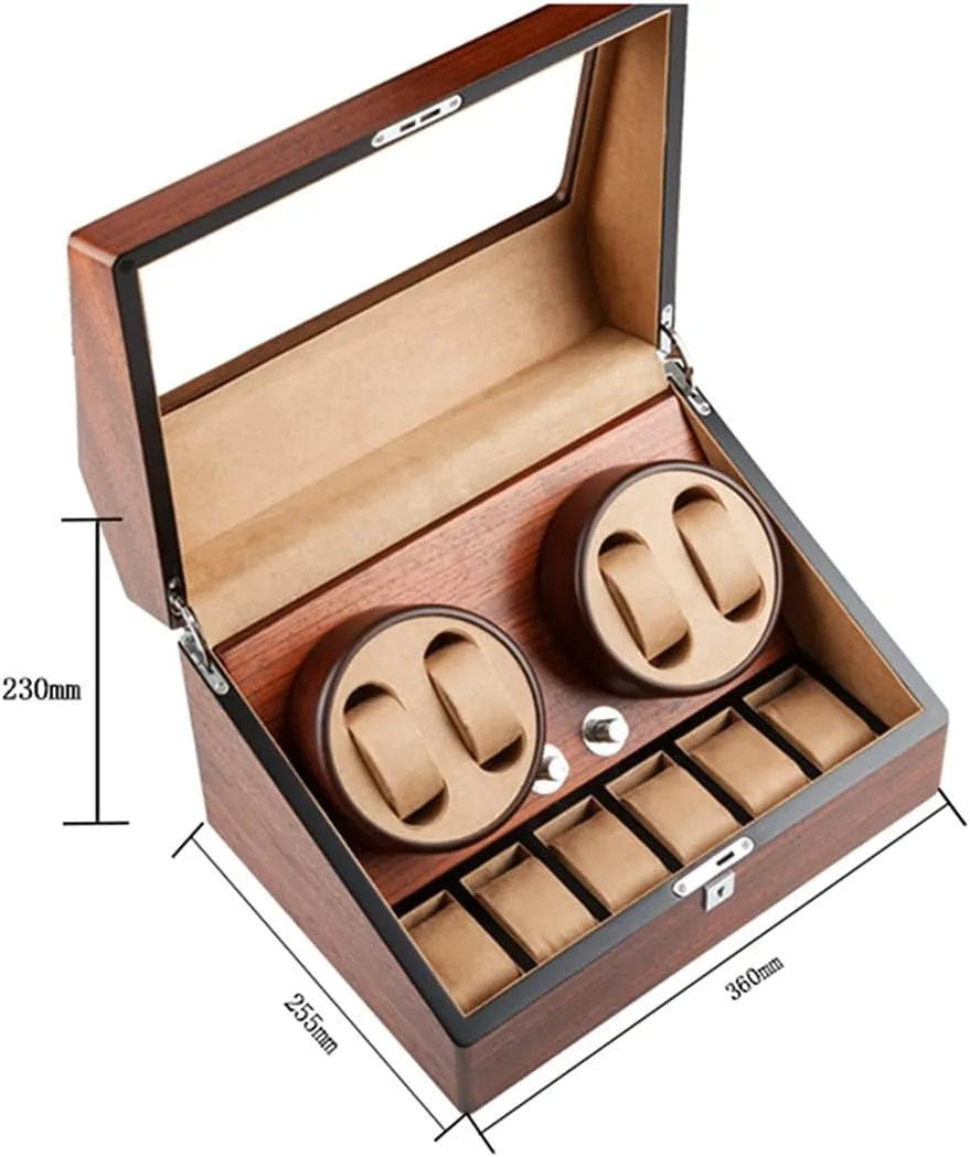 Flexible Watch Pillow 4 Rotation Mode Fit bubbly Lady And Man Watches Automatic Watch Winder With 2 3/4 6 Slot Watch Storage Display Box Wood Luxury With Quietmotor 