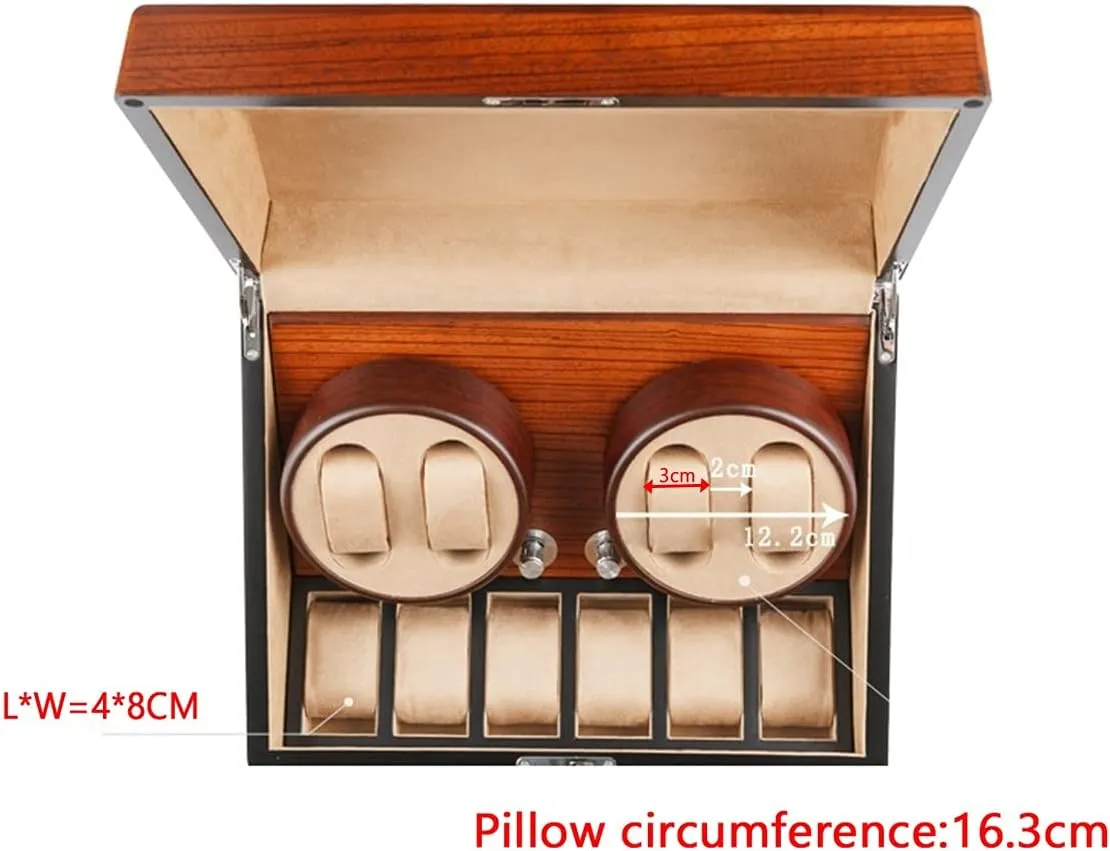 Flexible Watch Pillow 4 Rotation Mode Fit bubbly Lady And Man Watches Automatic Watch Winder With 2 3/4 6 Slot Watch Storage Display Box Wood Luxury With Quietmotor 