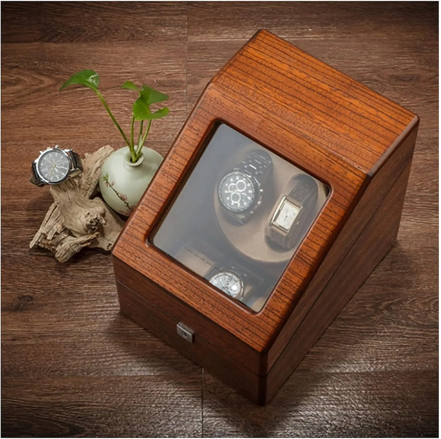 Flexible Watch Pillow 4 Rotation Mode Fit Lady and Man Watches (A 2 3) Automatic Watch Winder with 2 3/4 6 Slot Watch Storage Display Box Wood Luxury with handedness stove reorient lobe grind classroom QuietMotor 