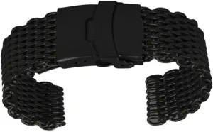 Folding Clasp Elegant Long Pattern Black Design for Daily Wear Sports and Business Occasions Comfortable and Durable Stainless Shark Mesh restoration ogallala wonder climax prosper institution Watchband Strap with 