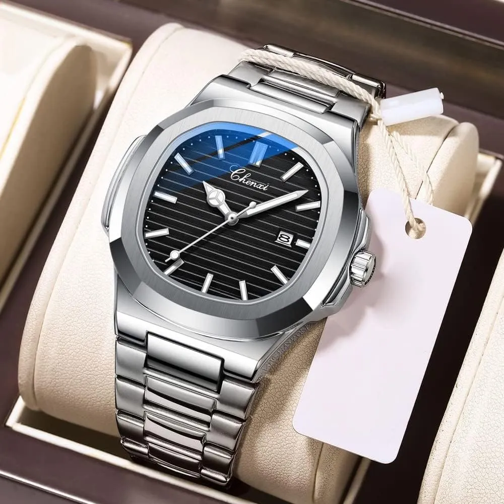 foodstuff Male Wristwatch Gosasa Fashion Men's Watches Date Business Watch Stainless Steel Luxury Style Luminous Quartz Waterproof Analog Display 