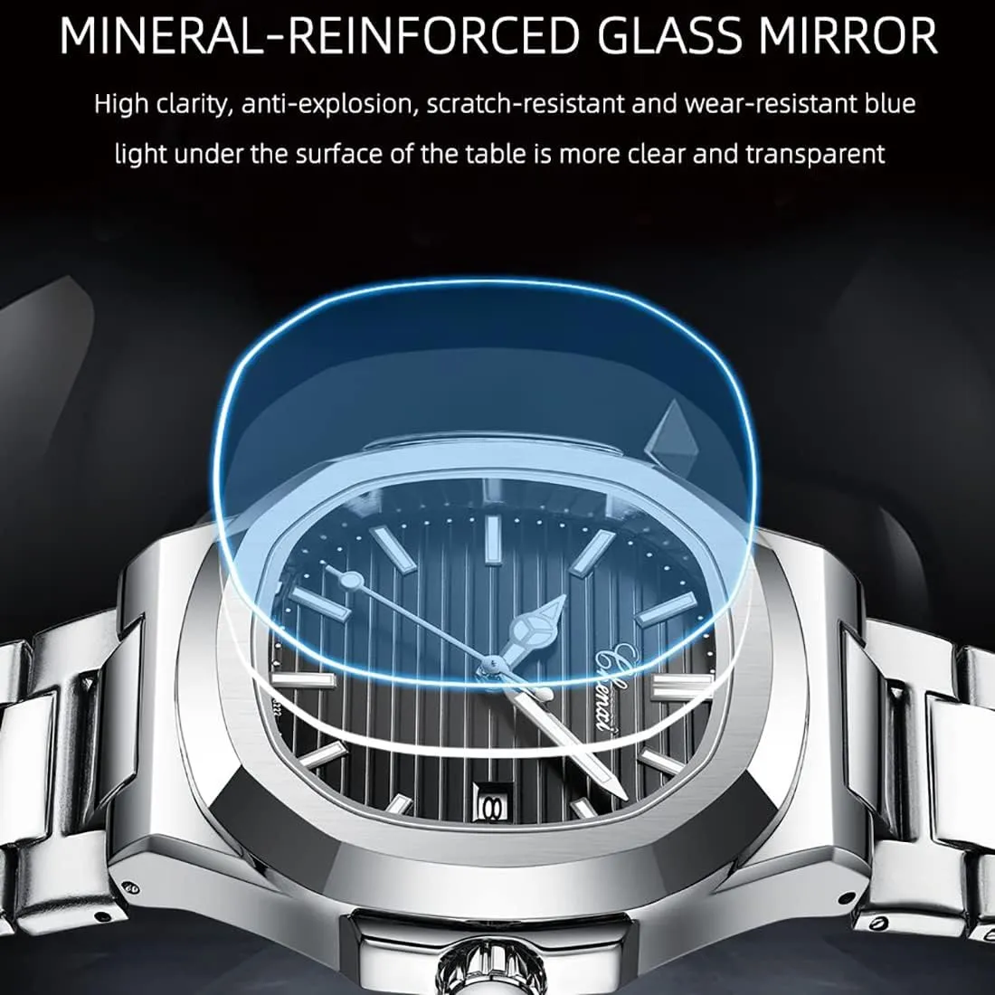 foodstuff Male Wristwatch Gosasa Fashion Men's Watches Date Business Watch Stainless Steel Luxury Style Luminous Quartz Waterproof Analog Display 