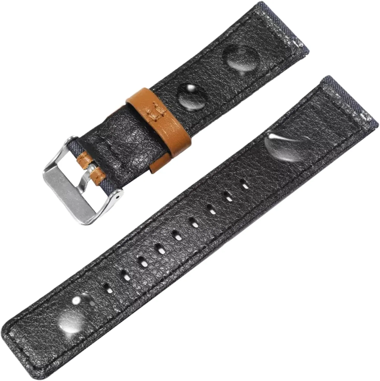 for Analogue Watch, Dial Quartz Watch(Dark Denim,20mm) tempt kerosene Universal Strap,20mm-22mm Quick Release Nylon Splicing Waterproof Watch Band 