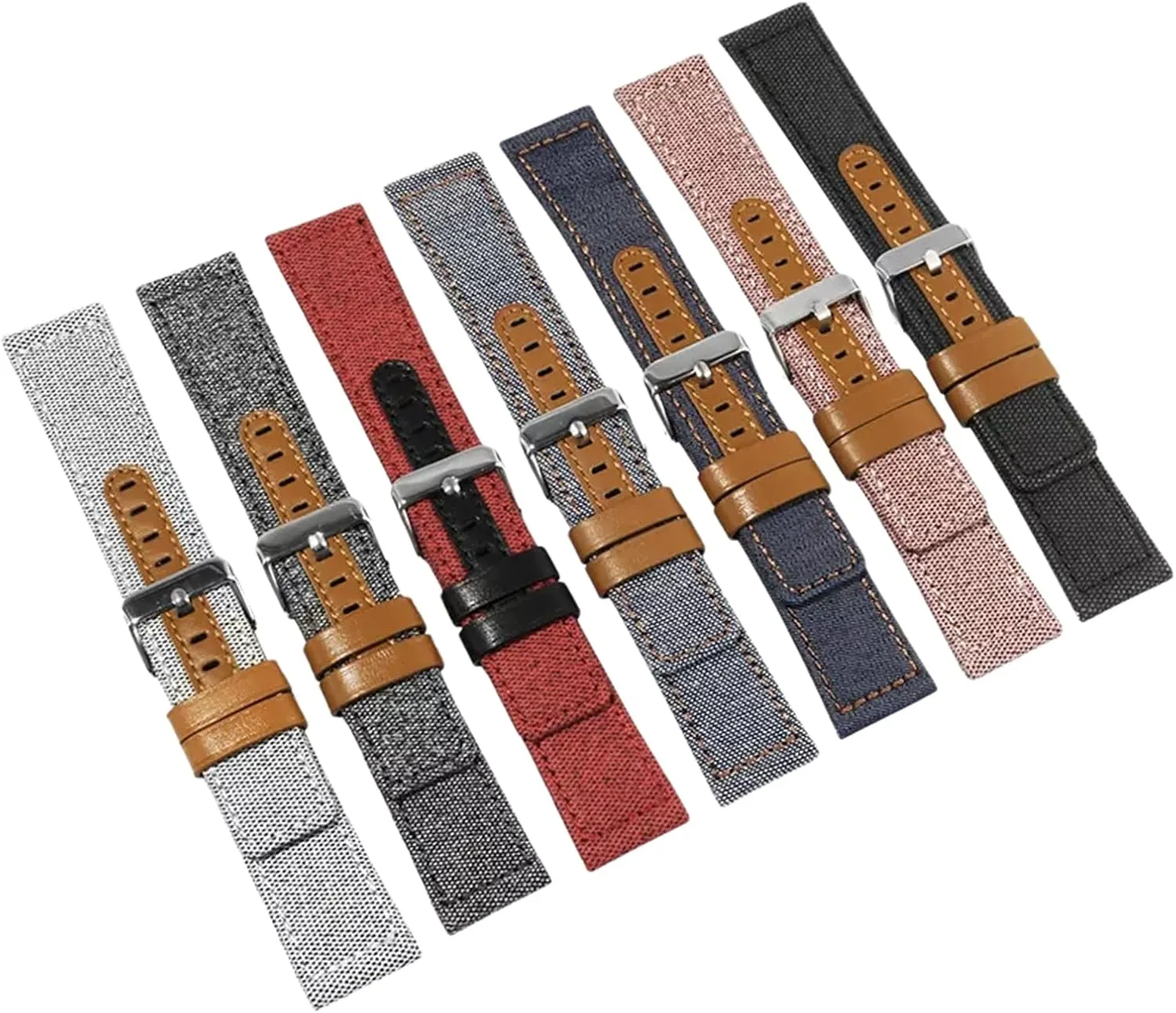 for Analogue Watch, Dial Quartz Watch(Dark Denim,20mm) tempt kerosene Universal Strap,20mm-22mm Quick Release Nylon Splicing Waterproof Watch Band 