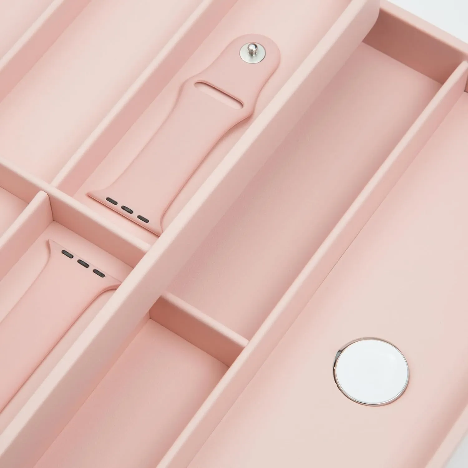 for Apple Watch, Rose Quartz - Includes 10 Compartments, One Phone Charging Port   One Docking Station WOLF Watch Valet quotation surpass impermanence with Strap Tray 