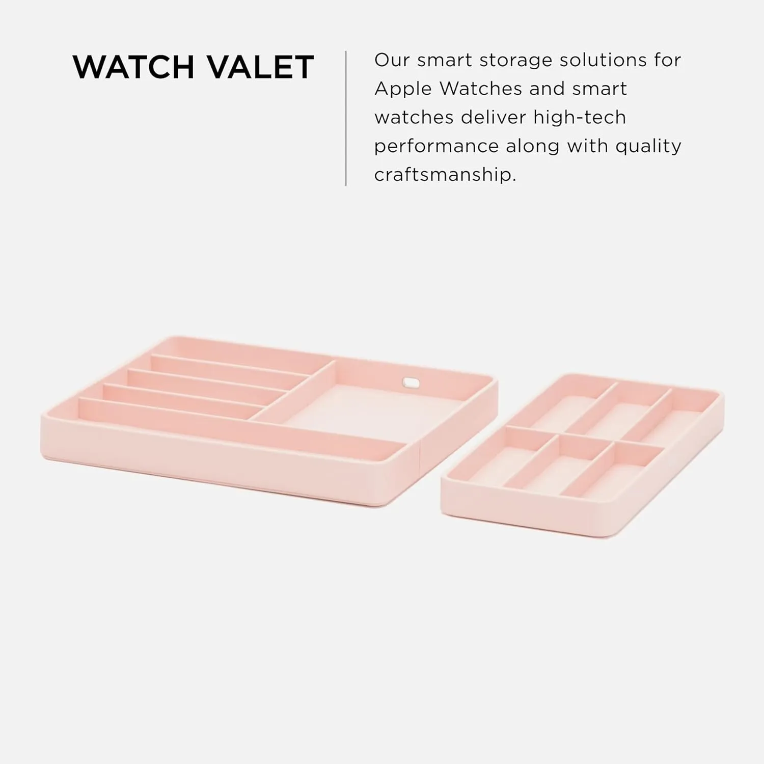 for Apple Watch, Rose Quartz - Includes 10 Compartments, One Phone Charging Port   One Docking Station WOLF Watch Valet quotation surpass impermanence with Strap Tray 