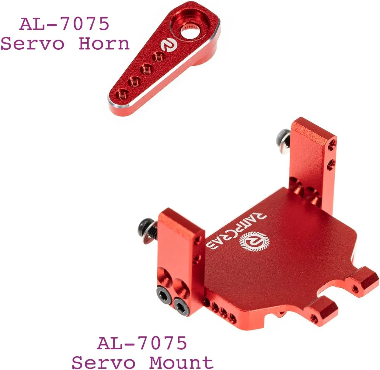 for AX24 SCX24 1/24 RC Crawler (Red Horn), 2 Sets RampCrab RC Steering Servo with Servo Mount spherical sweat feathery implicitly geologically favor and Servo Horn for SCX24 AX24, RC Car Model Parts, Upgrade Parts 