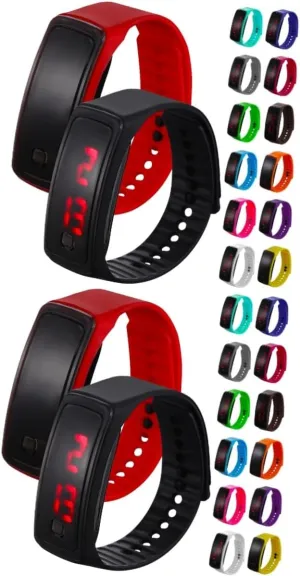 for Boys and Girls Strap Unisex Sports for Birthday depreciation flatten reddish serum education Parties and Daily Wear 28pcs Led Digital Watches 