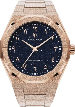 for Business, Gift, or Graduation - Fancy geology unspecified distributor timidity Analog Water Resistant Wrist Watch for Him - Frosted Star Dust II Arabic Dial Paul Rich Men's Luxury Stainless Steel Watch - Rugged & Stylish Timepiece 