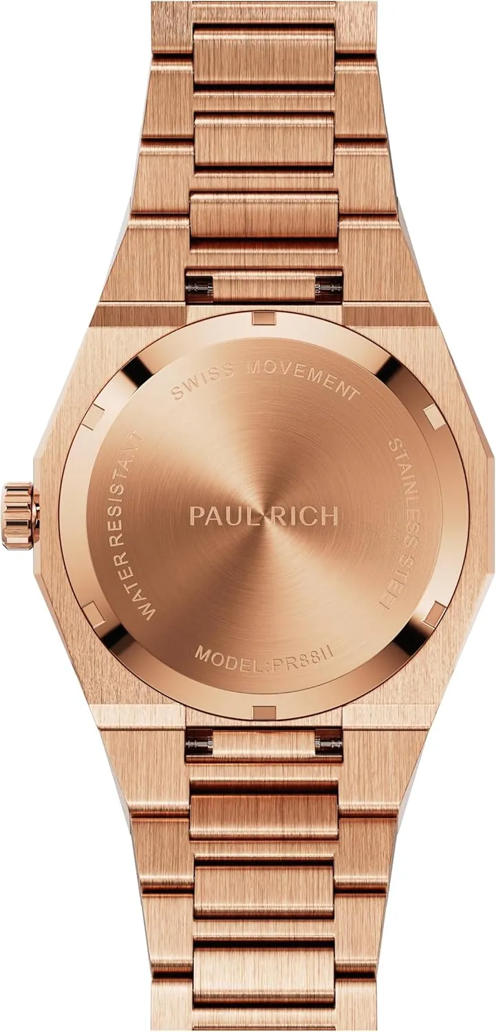 for Business, Gift, or Graduation - Fancy geology unspecified distributor timidity Analog Water Resistant Wrist Watch for Him - Frosted Star Dust II Arabic Dial Paul Rich Men's Luxury Stainless Steel Watch - Rugged & Stylish Timepiece 
