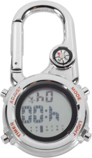 for Camping and Hiking Enthusiasts 1Pc Multi Purpose Hanging Watch Durable Climbing Compass Carabiner Pocket Watch for Outdoor hibernation cache Activities and Date Display 