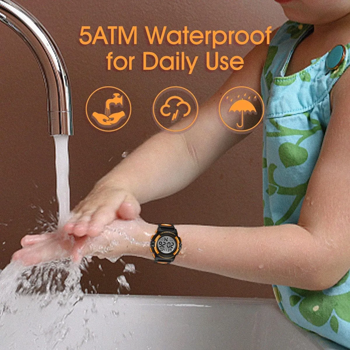 for Children with Silicone Band,Kids Gift Kids Watch,Boys Watch for 3-15 Year Old Boys,Digital Sport Outdoor Multifunctional Chronograph LED 50 M China Waterproof Alarm Calendar Analog Watch 