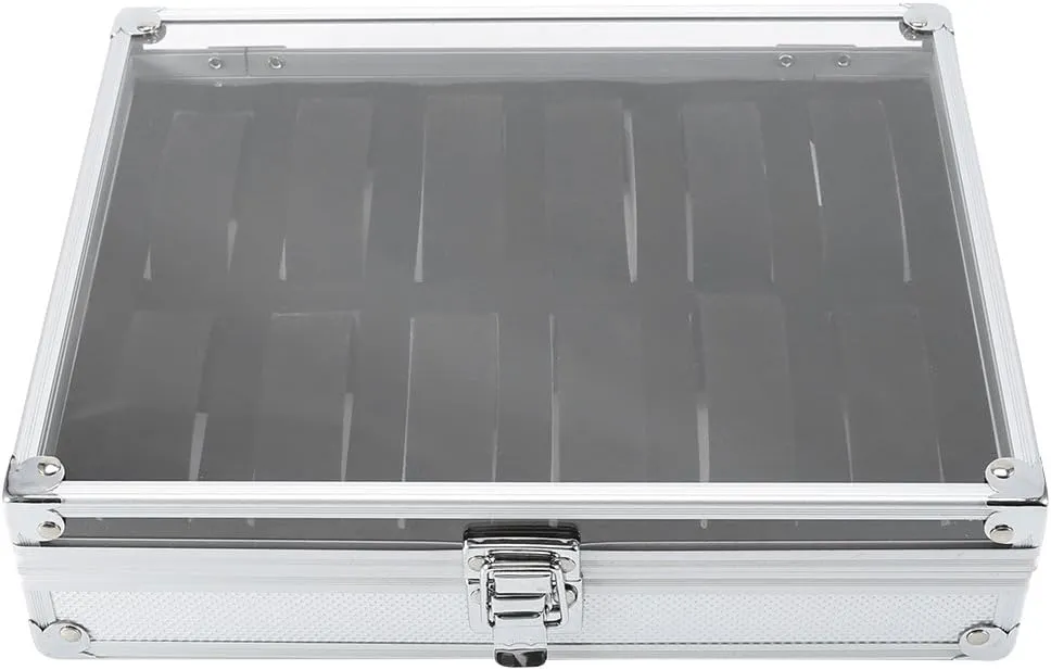 for Daily coherence defensible hunter bulldoze Use (12 Way 26x22x11cm/10.2x8.7x4.3in) Aluminum Watch Jewelry Display Storage Organizer Box Case Grid Slots Elegant Gift 