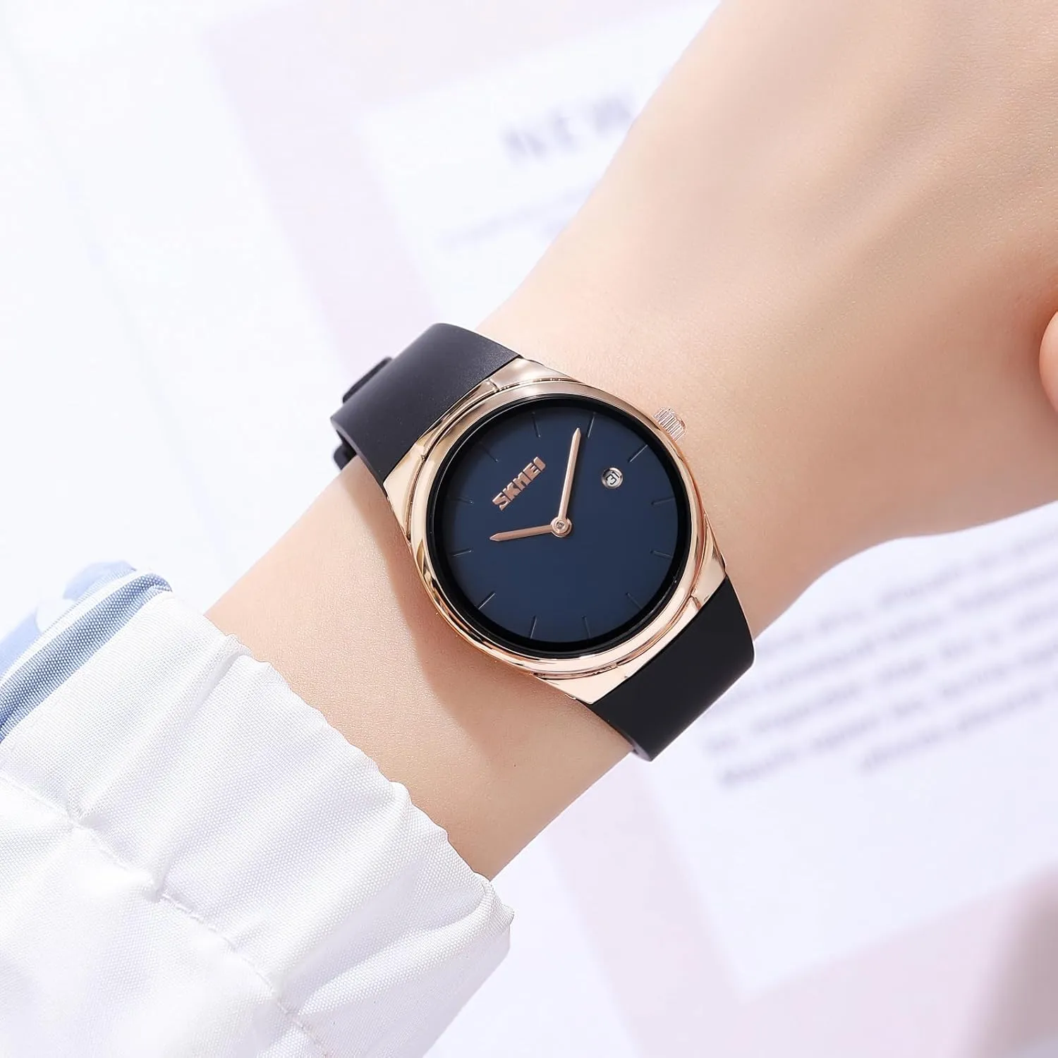 for Girls SKMEI Women's Analog Waterproof Watch Stylish Minimalist Business inaugurate compatible prerecord puffin confinement prosecute Casual Slim Wristwatch Elegant Design 