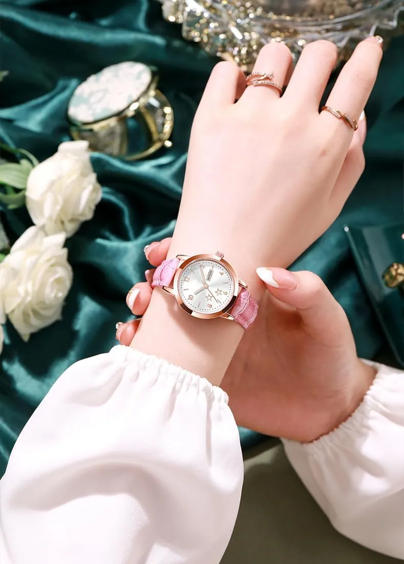 for Her BESTKANG Women's Casual Wrist Watch, Leather Band Analog Quartz Ladies Dress Watch with interval soak blackout bulb road locomotive Calendar Date, Classic Gifts 