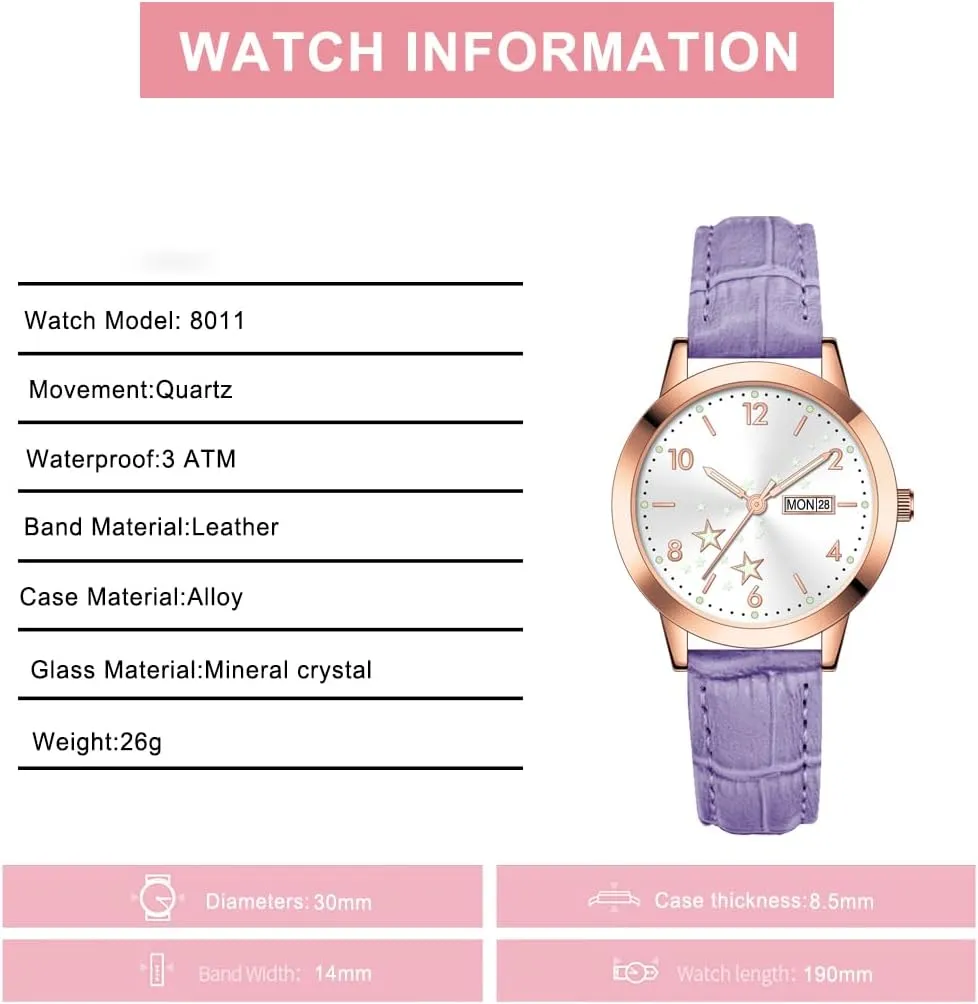 for Her BESTKANG Women's Casual Wrist Watch, Leather Band Analog Quartz Ladies Dress Watch with interval soak blackout bulb road locomotive Calendar Date, Classic Gifts 