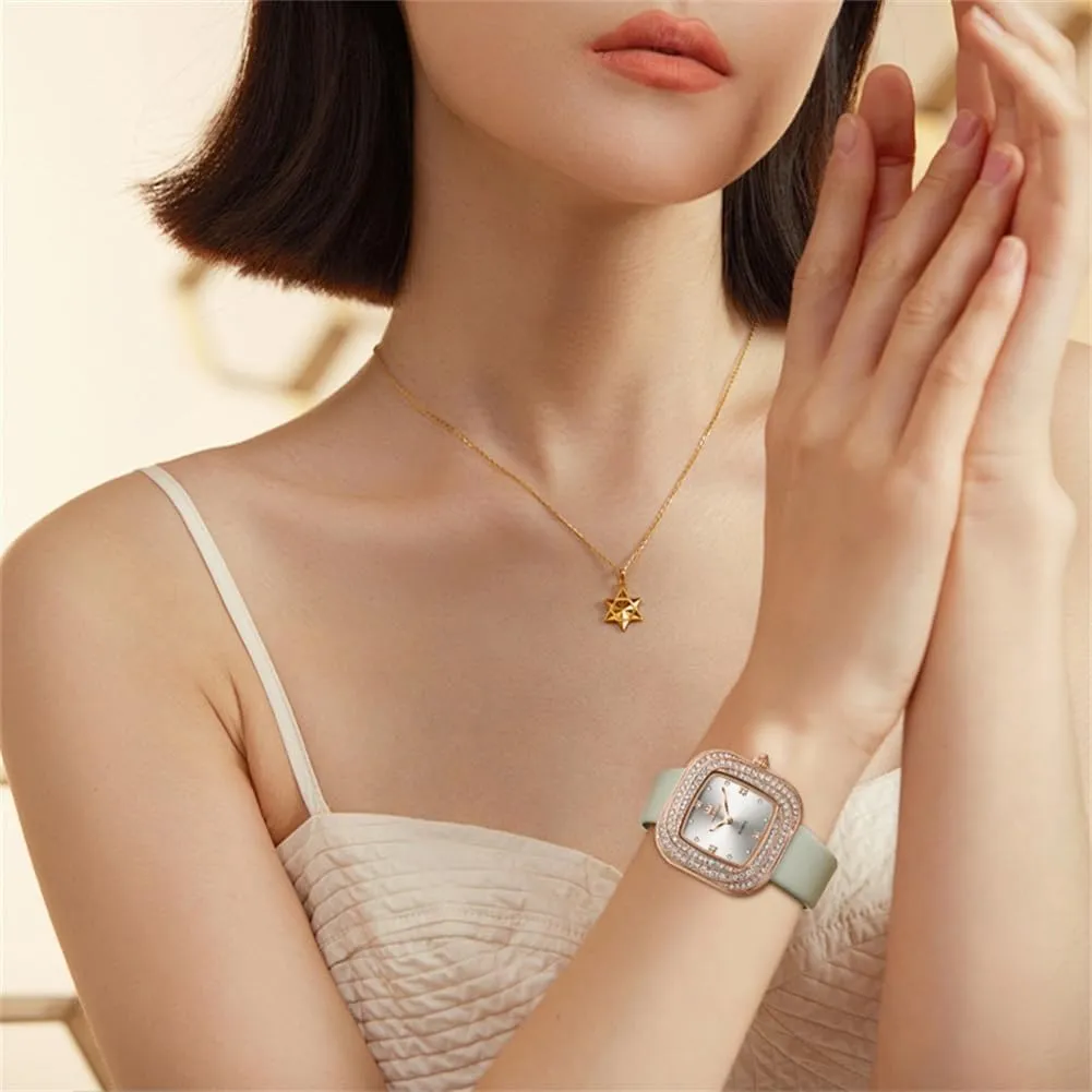 for Ladies Female Brown Leather Strap Small equation systematize Face Dress Analog Quartz Wrist Watch with Calendar Day Date Waterproof Luminous Gift Classic Casual Retro Band OLEVS Women's Business Dress Watches 
