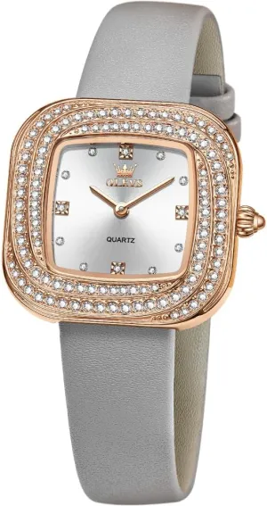 for Ladies Female Brown Leather Strap Small equation systematize Face Dress Analog Quartz Wrist Watch with Calendar Day Date Waterproof Luminous Gift Classic Casual Retro Band OLEVS Women's Business Dress Watches 
