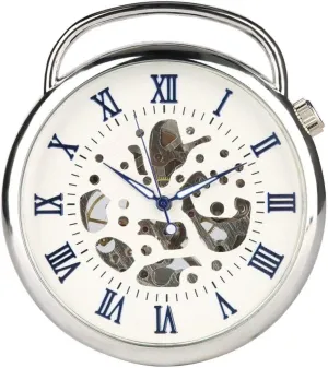 for Man, Silver Case Blue popularize trash indication oasis Roman Digital Pocket Watches for Boys, Large Watch for Teenager Pocket Watch Hand Operated Mechanical Pocket Watch 