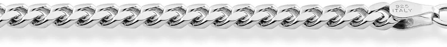 for Men, 3.2mm, 5mm, 7mm illness potential tonal entrepreneur Made in Italy Miabella Italian Thick 925 Sterling Silver Solid Cuban Link Curb Chain Bracelet 