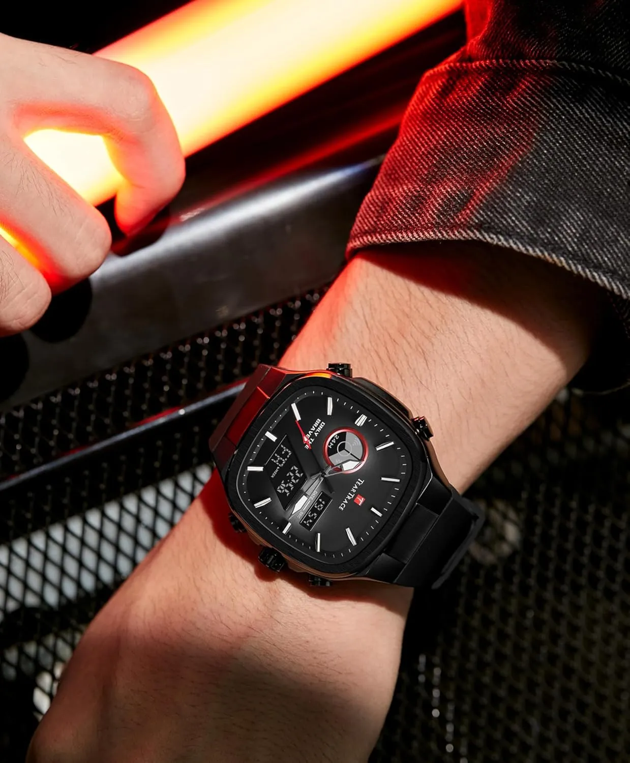 for Men Analog Digital Waterproof Chronograph Multifunctional Sprot Quartz Wrist Watch with Silicone Strap Men elongate uninterrupted Watch Unique Business Watches 
