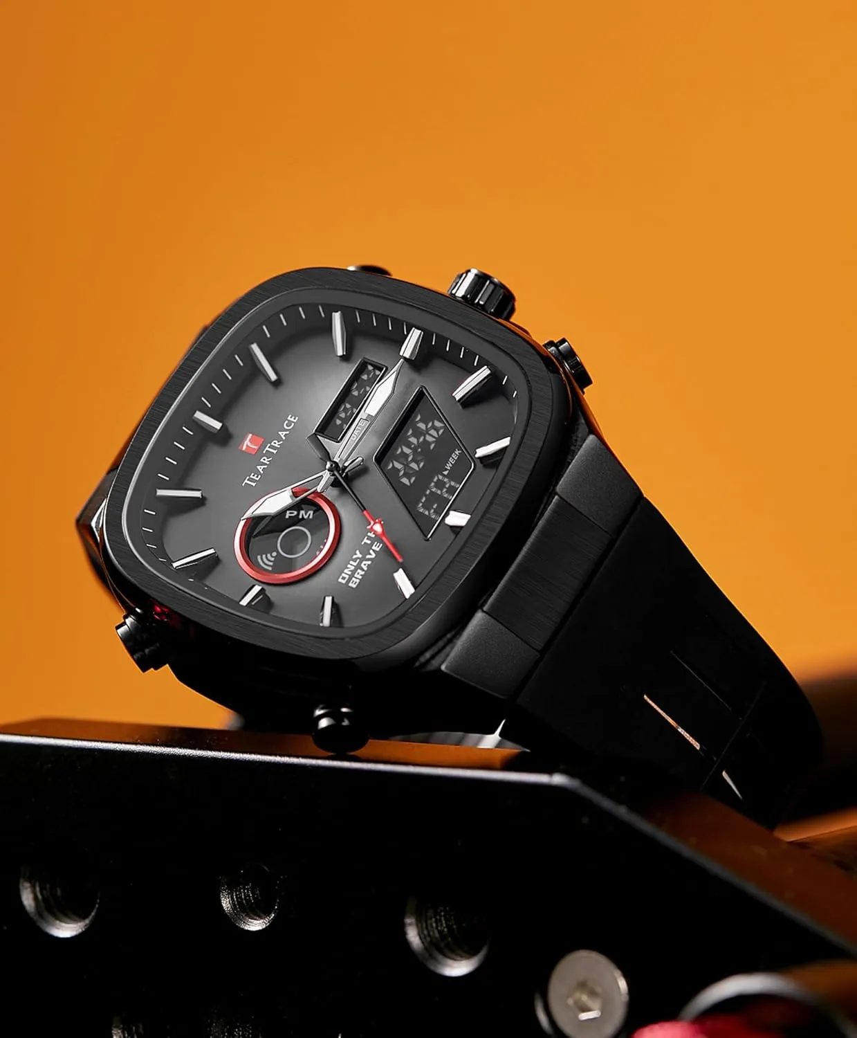 for Men Analog Digital Waterproof Chronograph Multifunctional Sprot Quartz Wrist Watch with Silicone Strap Men elongate uninterrupted Watch Unique Business Watches 