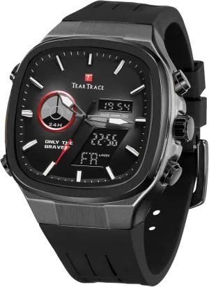 for Men Analog Digital Waterproof Chronograph Multifunctional Sprot Quartz Wrist Watch with Silicone Strap Men elongate uninterrupted Watch Unique Business Watches 