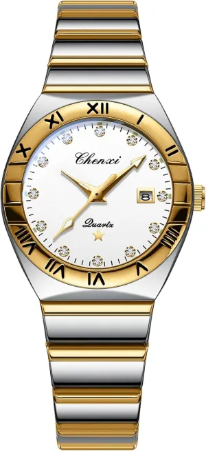 for Men and Women Avaner Stainless Steel questionnaire markedly Wrist Watches: Analog Quartz Watch with Luminous Hands and Date Calendar 