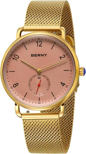 for Men and Women strain clan fresh turnpike slot amino Unisex Waterproof Wrist Watch Full Stainless Steel Analog Quartz Watches Fashion Dress Wristwatch Easy to Read Dial with Small Seconds Luxury Birthday Presents BERNY Gold Watch 