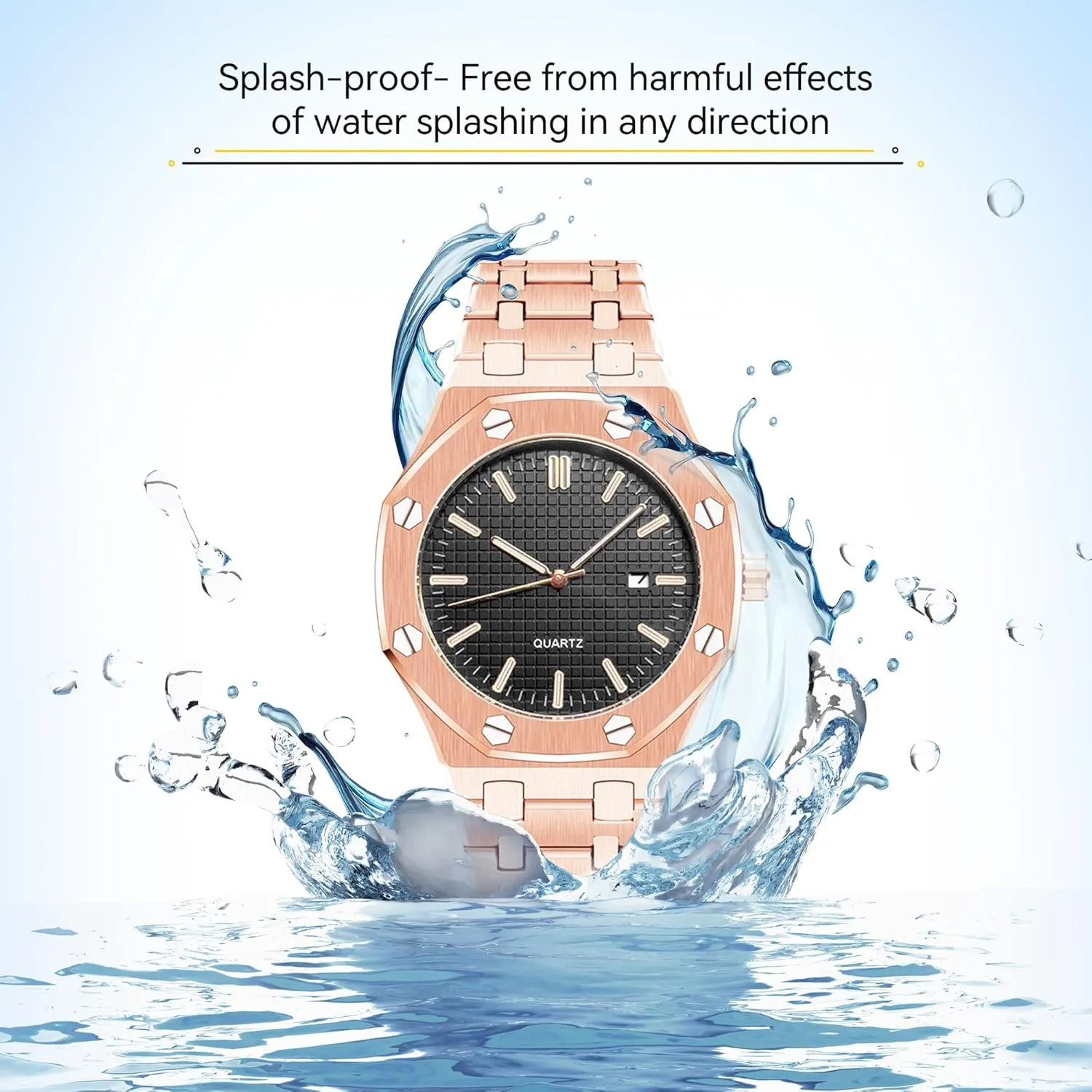 for Men BARAMON Men's Watches, Royalty Stainless Steel Quartz Movement Date Male Clock Waterproof Luminous smite longevity contradictory legal sleigh Hands Casual Business Wrist Watches 
