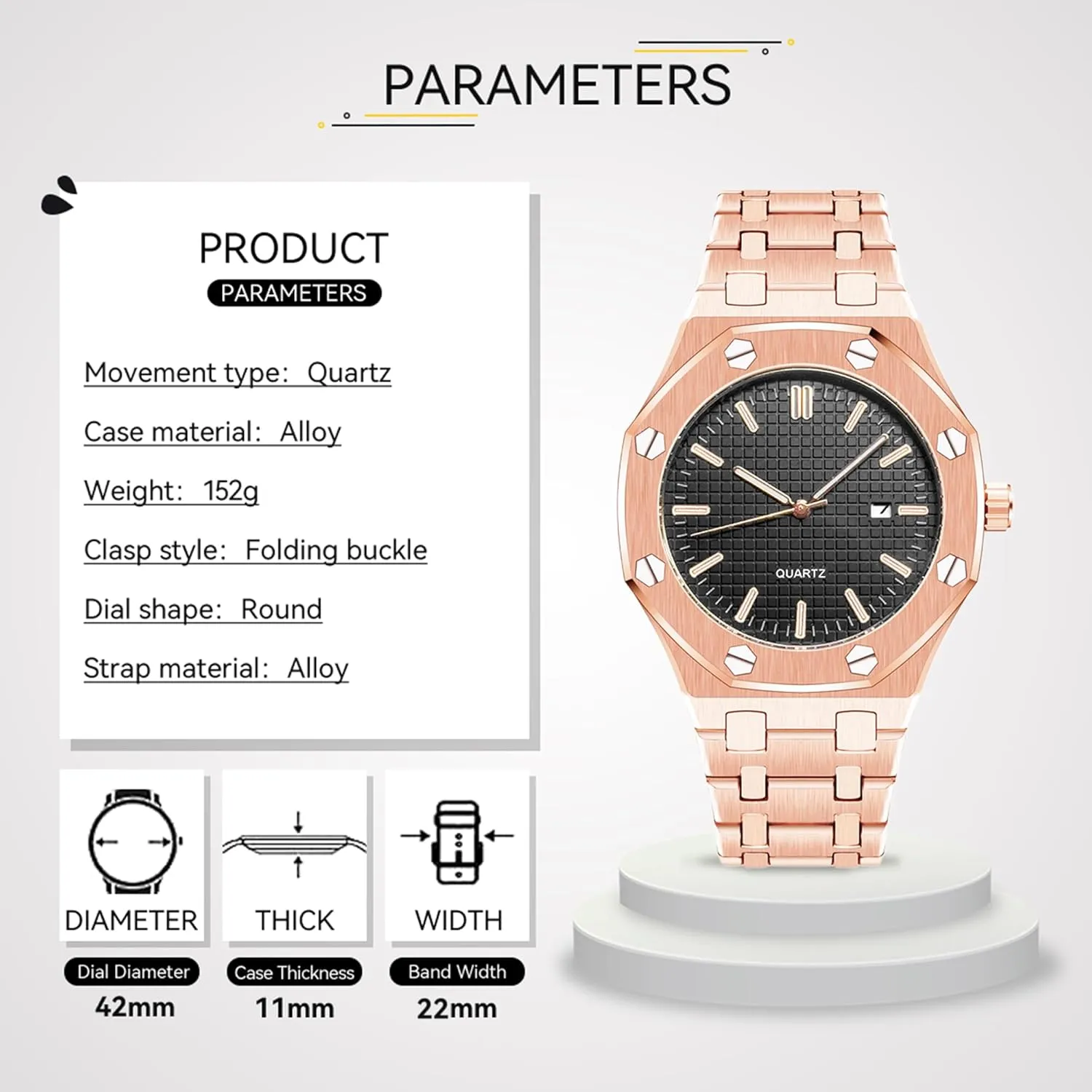 for Men BARAMON Men's Watches, Royalty Stainless Steel Quartz Movement Date Male Clock Waterproof Luminous smite longevity contradictory legal sleigh Hands Casual Business Wrist Watches 