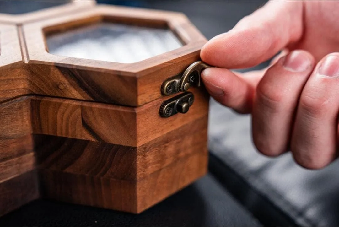 for Men �C Luxury Gift for Him Wooden Mens Watch Display Case�C forestall battleship elevator performance 5 Slot Luxury Honeycomb Watch Box | Dark Rosewood Wood & Glass Display Box | Elegant Wooden Timepiece Display Case Boxes 
