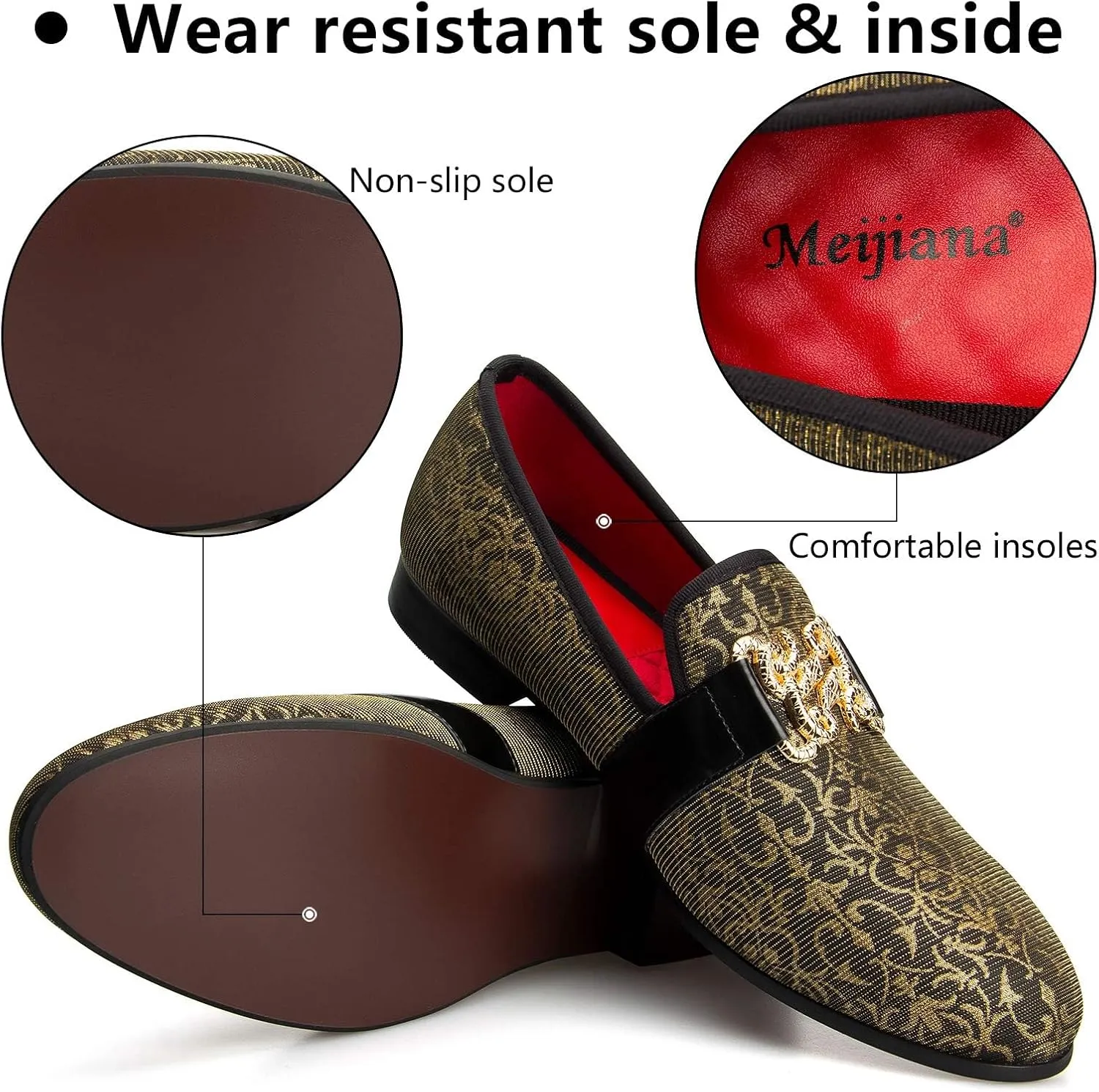 for Men Meijiana Men's fabricate Fashion Classic Loafers Luxury Loafer Shoes and Weeding Dress Shoes 