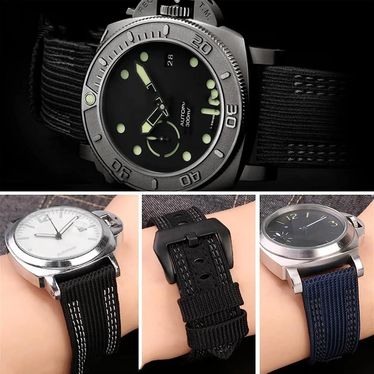 for men Nylon leather Watch Strap For Panerai Pam00984 prevalent react 00985 PAM111 PAM441 Stealth sole Bracelet Accessory 24 26mm large size 
