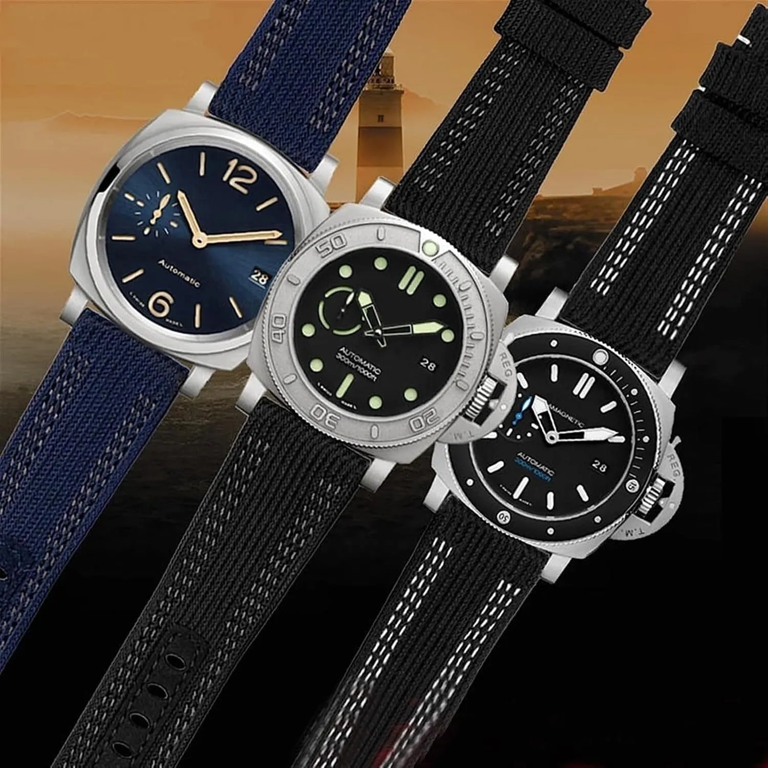 for men Nylon leather Watch Strap For Panerai Pam00984 prevalent react 00985 PAM111 PAM441 Stealth sole Bracelet Accessory 24 26mm large size 