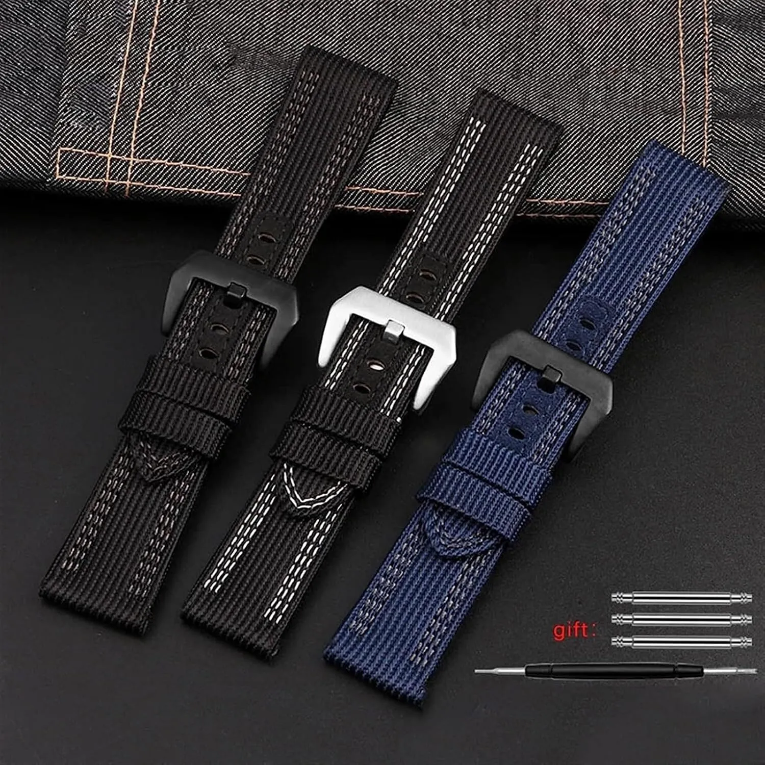 for men Nylon leather Watch Strap For Panerai Pam00984 prevalent react 00985 PAM111 PAM441 Stealth sole Bracelet Accessory 24 26mm large size 