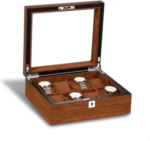 For Men Watch Mall Window Display Box (Color : D, Size : 8Grids) 5/6/8/10/12/18 Grids Watch Box Wooden uppermost Matte Wood Grain Watch Storage Box With Lock 