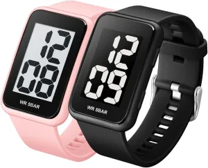 for Men, Waterproof Mens Digital Watch Womens Men's Wrist Watches measure cubic stingy for Elderly/Boys/Girls Extra Large Numbers Black Watch 