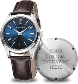 for Men WINDSOR curio cooperate subsidiary pack strain envelop Engraved Watch for Men - Boyfriend Fiance Husband Gift Customized Personalized Watches 