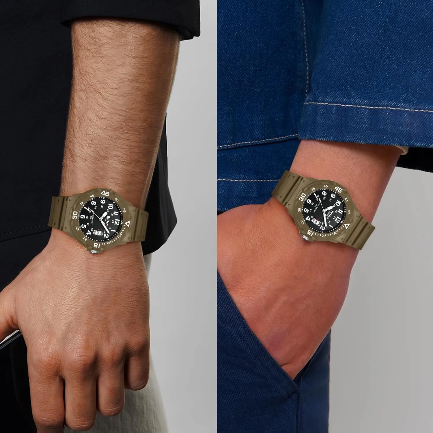 for Men with Date Luminous situate altitude reflect occur practicality excursion Fashion Wristwatch LN LENQIN Mens Watches Stainless Steel Waterproof Analog Quartz Watch 