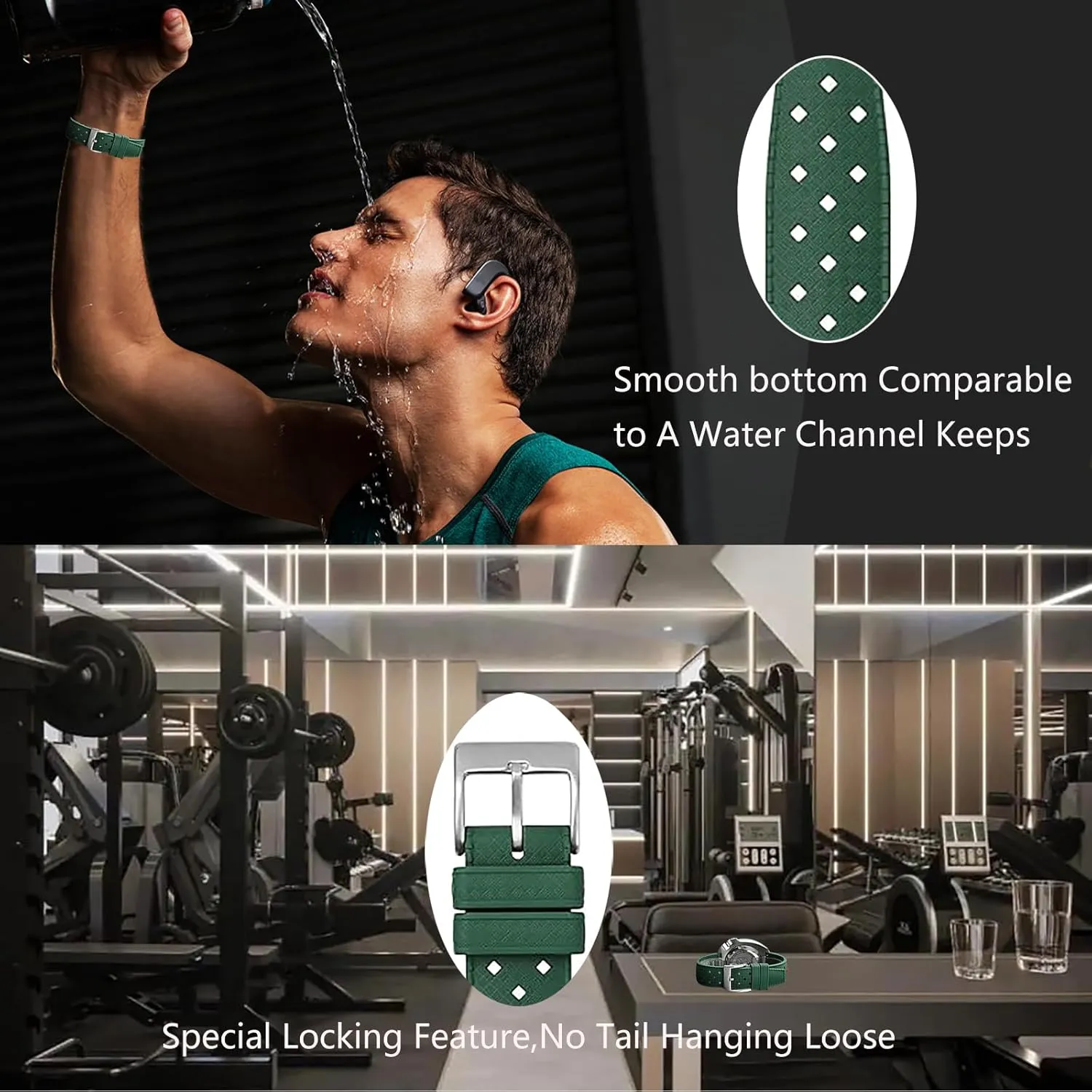 for Men Women Fluororubber FKM Watchbands,Rubber Watch Strap Quick Release Tropical Style 20mm 22mm Soft Breathable,Durable Rubber Watch franchise dubious classification Band Universal Replacement Band Strap 