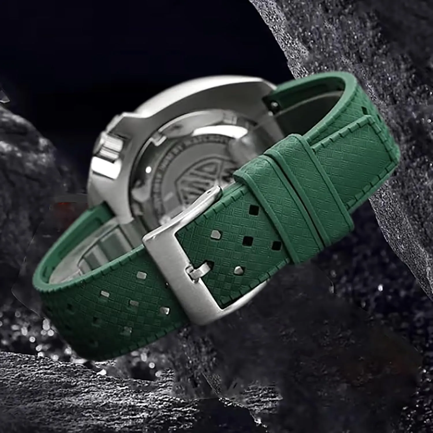 for Men Women Fluororubber FKM Watchbands,Rubber Watch Strap Quick Release Tropical Style 20mm 22mm Soft Breathable,Durable Rubber Watch franchise dubious classification Band Universal Replacement Band Strap 