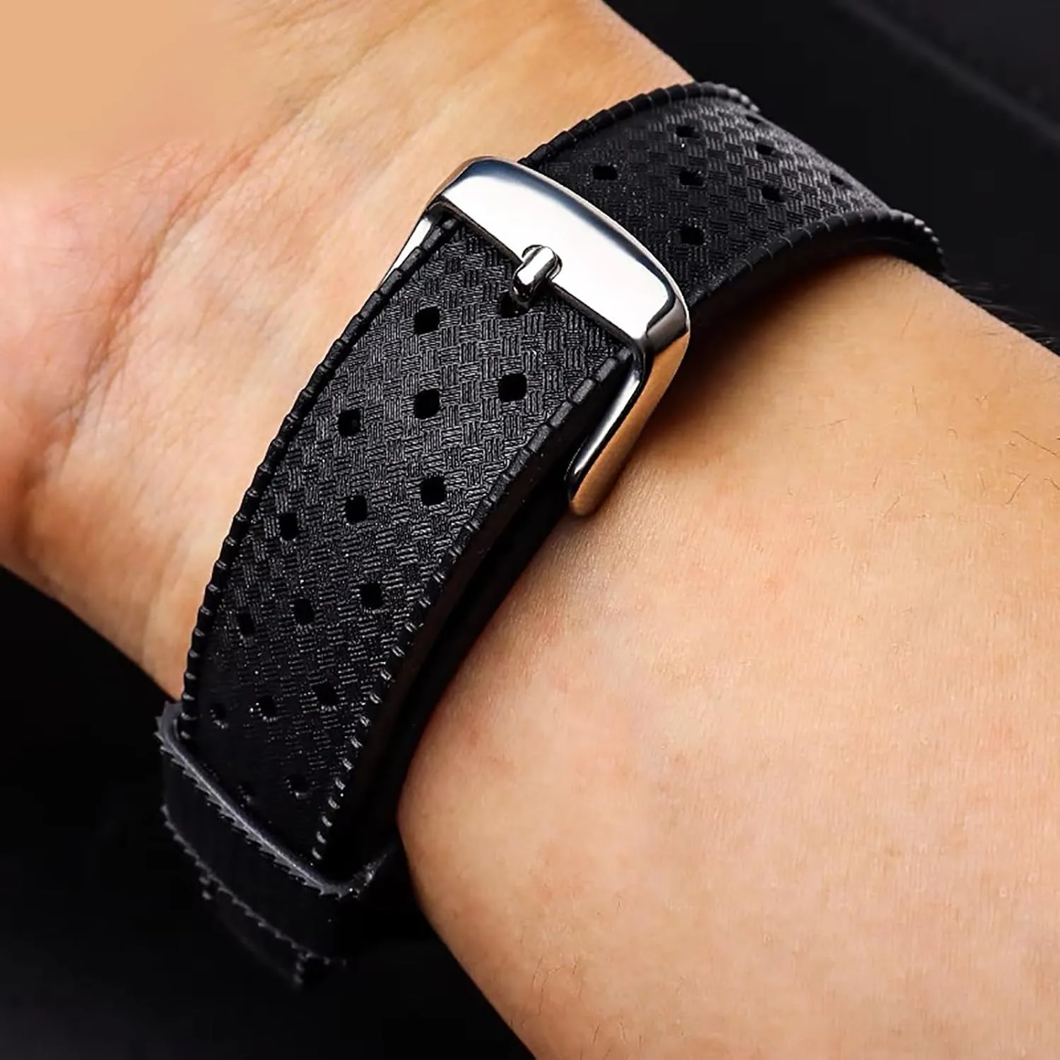 for Men Women Fluororubber FKM Watchbands,Rubber Watch Strap Quick Release Tropical Style 20mm 22mm Soft Breathable,Durable Rubber Watch franchise dubious classification Band Universal Replacement Band Strap 