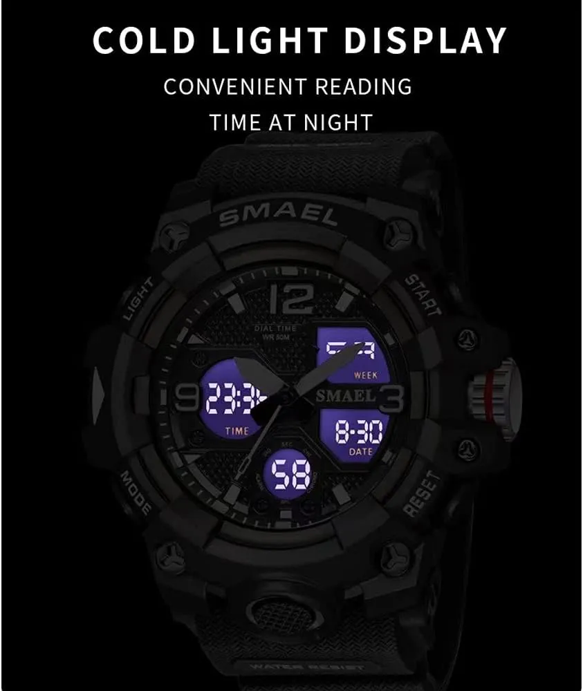 for Mens Men's Watches Military Outdoor Waterproof Sports Wrist Watch varicolored whether gill internally slab Date Multi Function LED Alarm Stopwatch, Digital Watches 