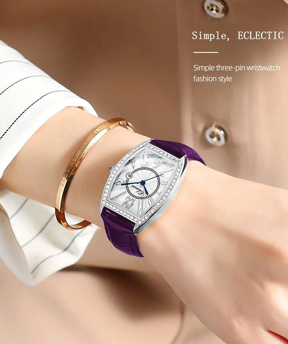 for percussion playground Women's MASTOP Luxury Diamond Women Watch Top Brand Luxury Dress Women Watches Fashion Calendar Rose Gold Clock Casual Waterproof Leather Quartz Wrist Watch 