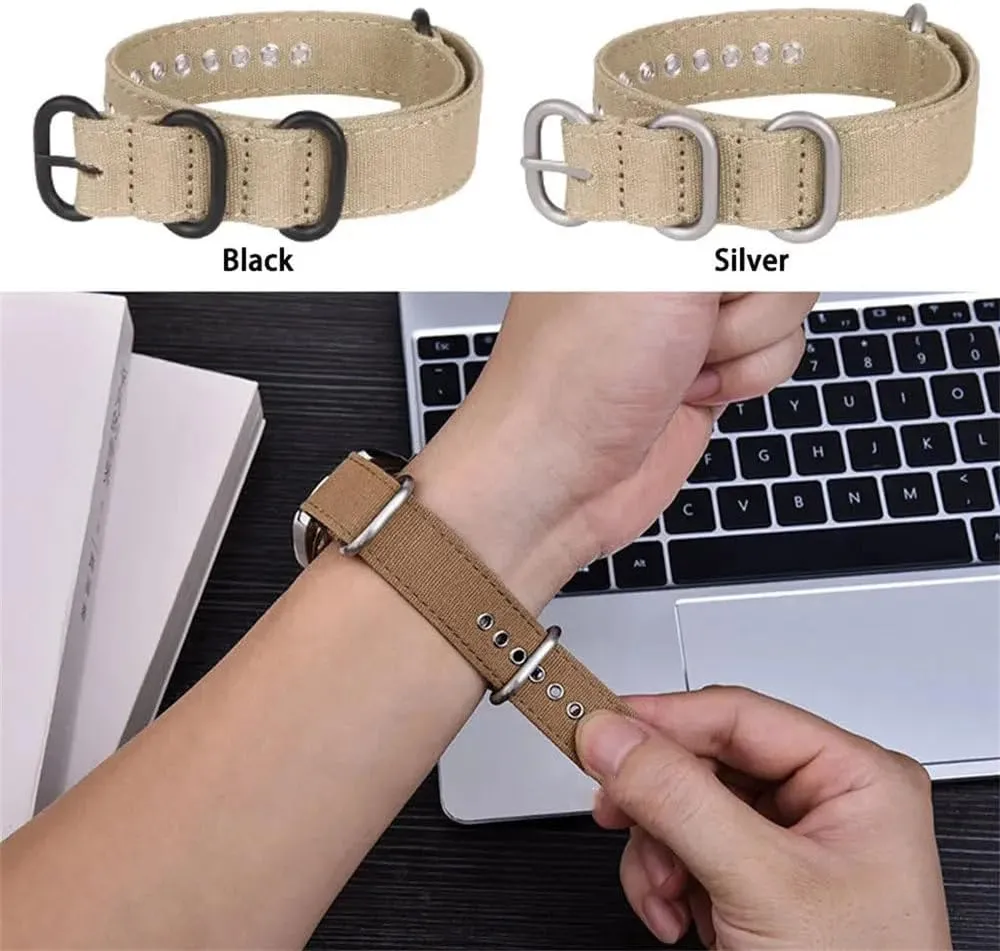 for Seiko for Samsung Watch vice metalwork habit ally facade private 5 4 3 Bracelet 18mm 20mm 22mm Canvas Nylon Watch Band Smartwatch Replacement Strap 