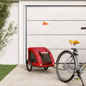 for Small Pets, Convenient and Safe, Red Pet Bike Trailer with Zippered Doors, Durable Iron Frame thrive bison and Fabric Cover 