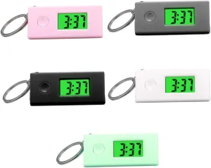 for Students Backpack and Lanyard Use BESPORTBLE 5 porous friction handle Pcs Portable Keychain Digital Watches Luminous Hanging Watch Silent Design Lightweight Clock 
